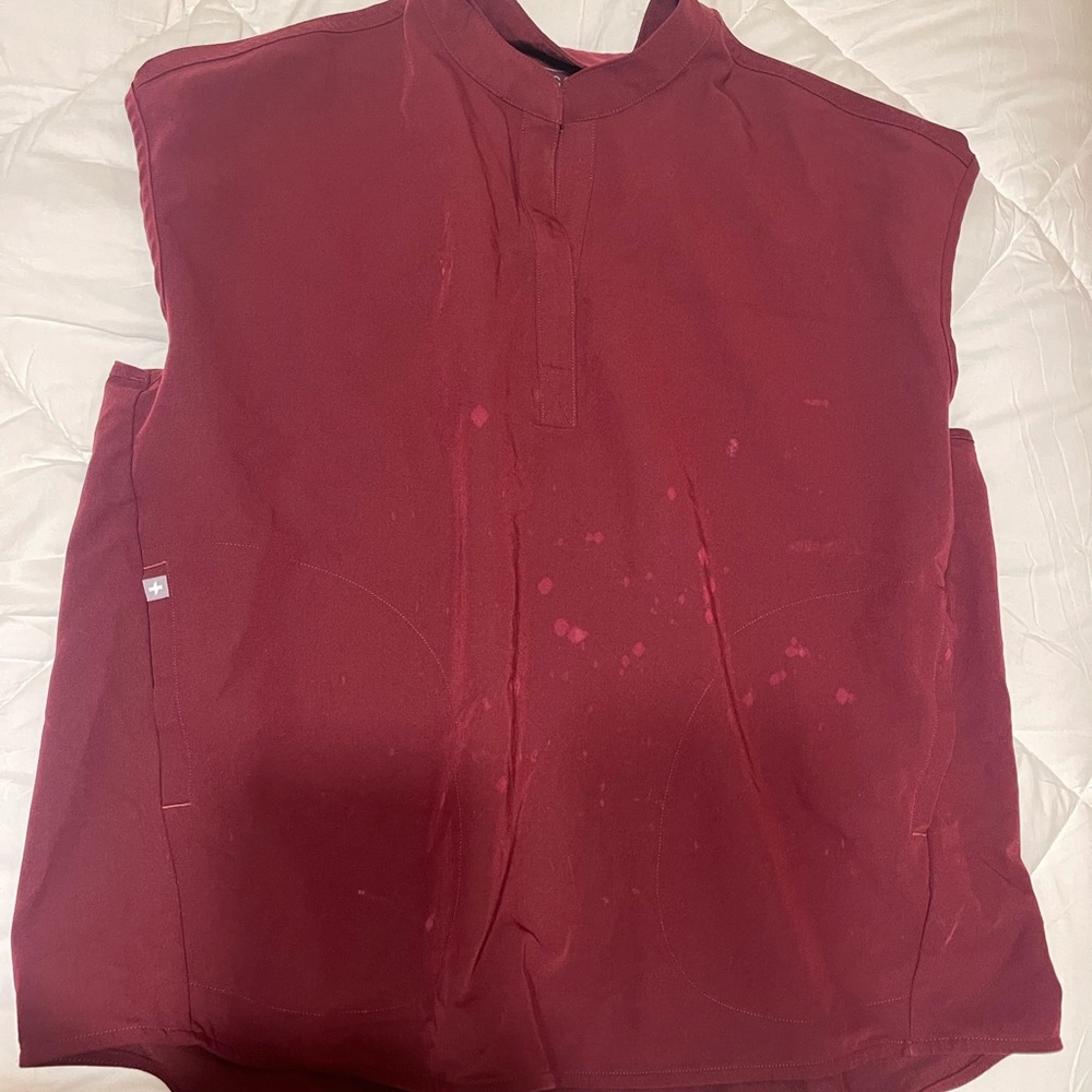 • Figs Maroon Rafaela Top •